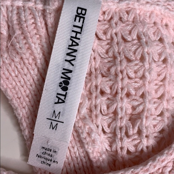 Bethany Mota baby Pink Bow Chunky Knit Sweater medium pullover - Picture 4 of 6